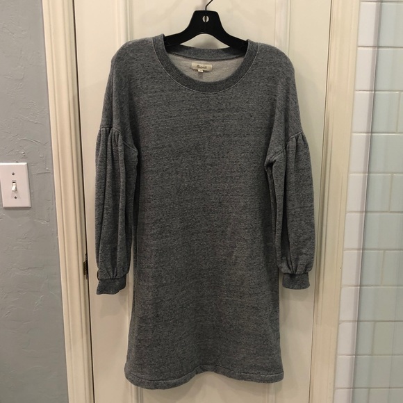 Madewell Bubble-Sleeve Sweatshirt Dress - Picture 5 of 11
